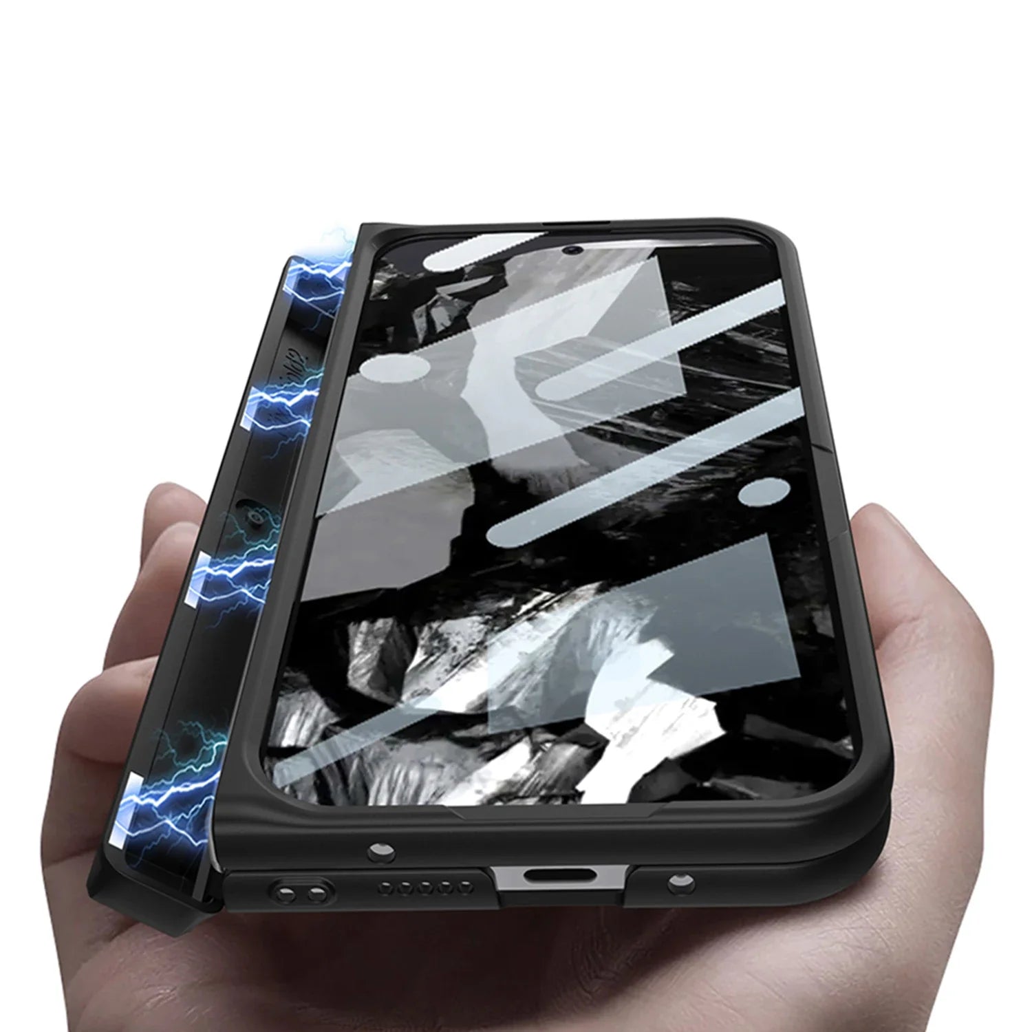 Pixel Fold Case with Pen & Hinge Guard