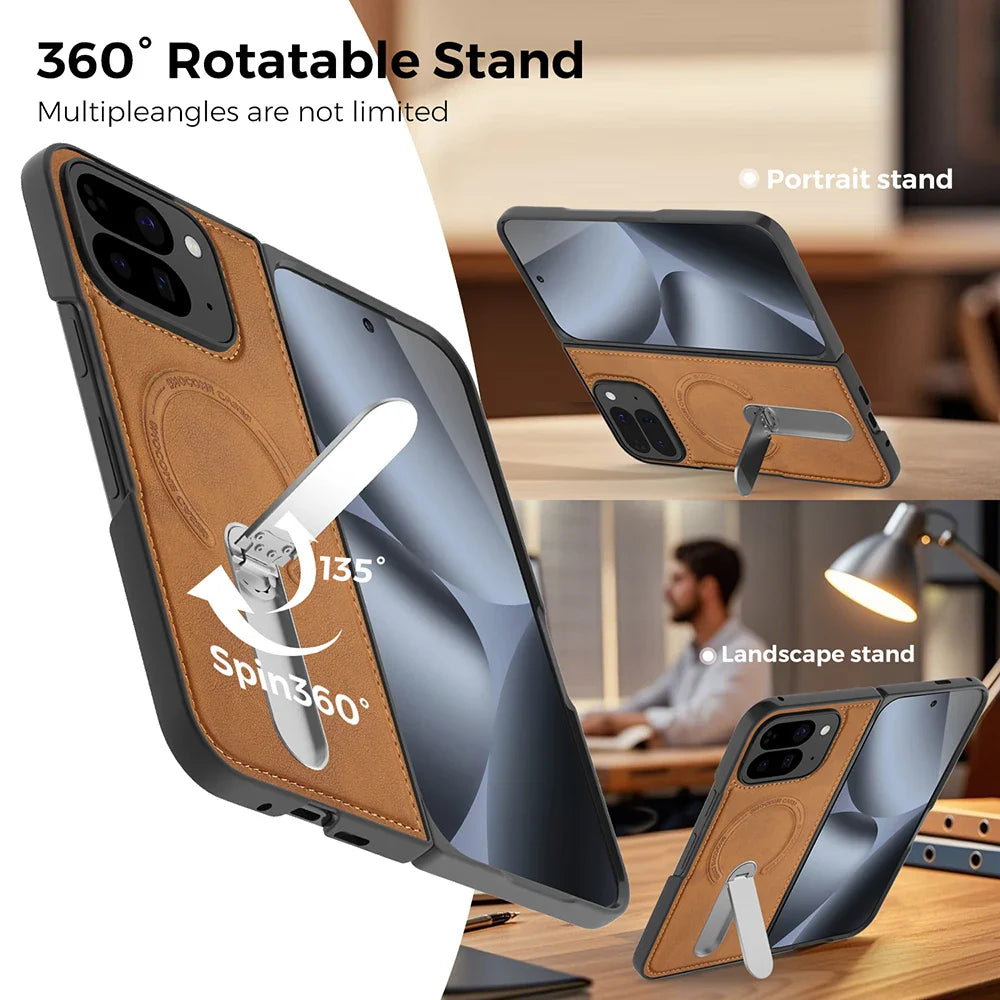 Magnetic Leather Case with Stand For Pixel Fold