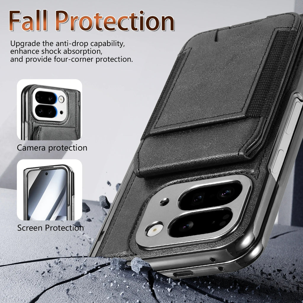 Leather Wallet Case with Stand & Card Holder