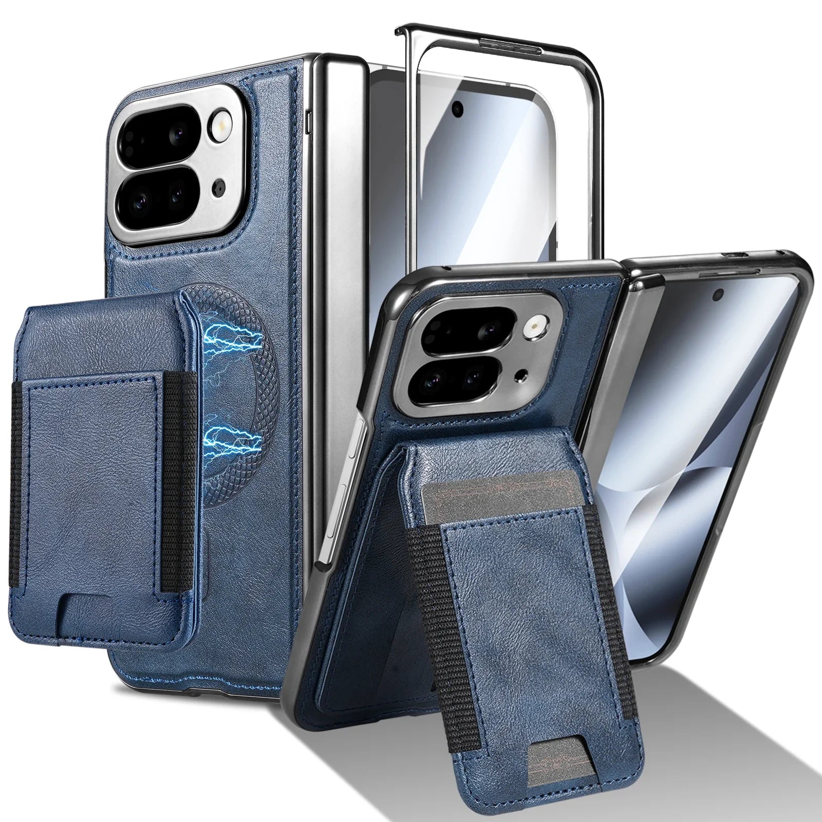 Leather Wallet Case with Stand & Card Holder