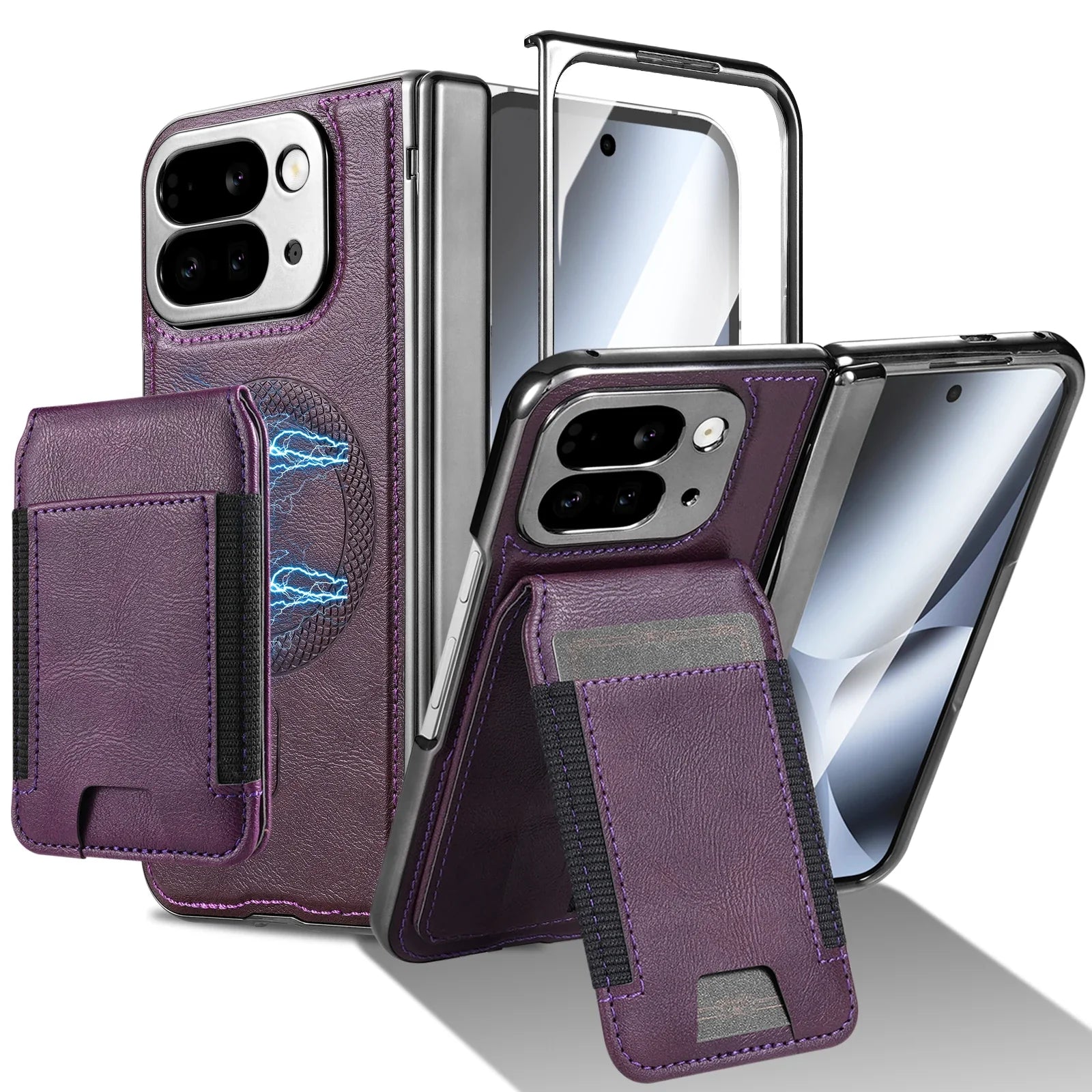 Leather Wallet Case with Stand & Card Holder